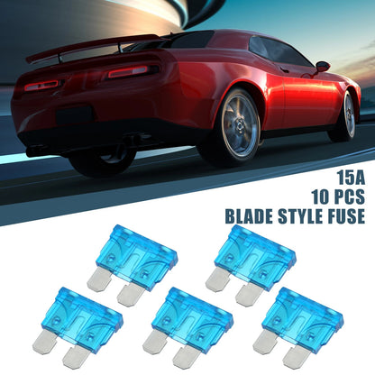 10pcs Blade Style Fuses 15A for Car Boat Truck SUV Motorcycle (Universal)