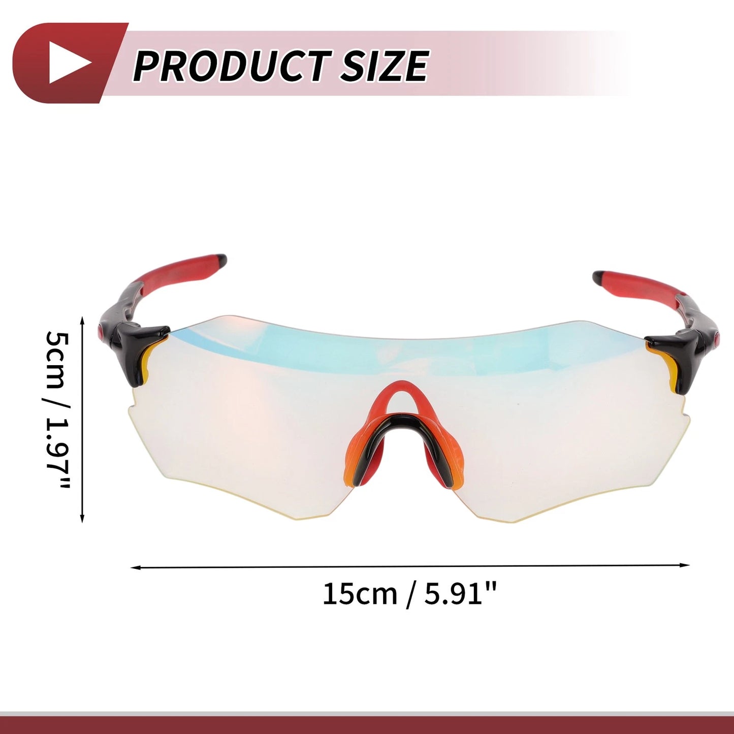 Set of 1 Motorcycle Riding Goggles for Universal Fit (Light Red Lens)
