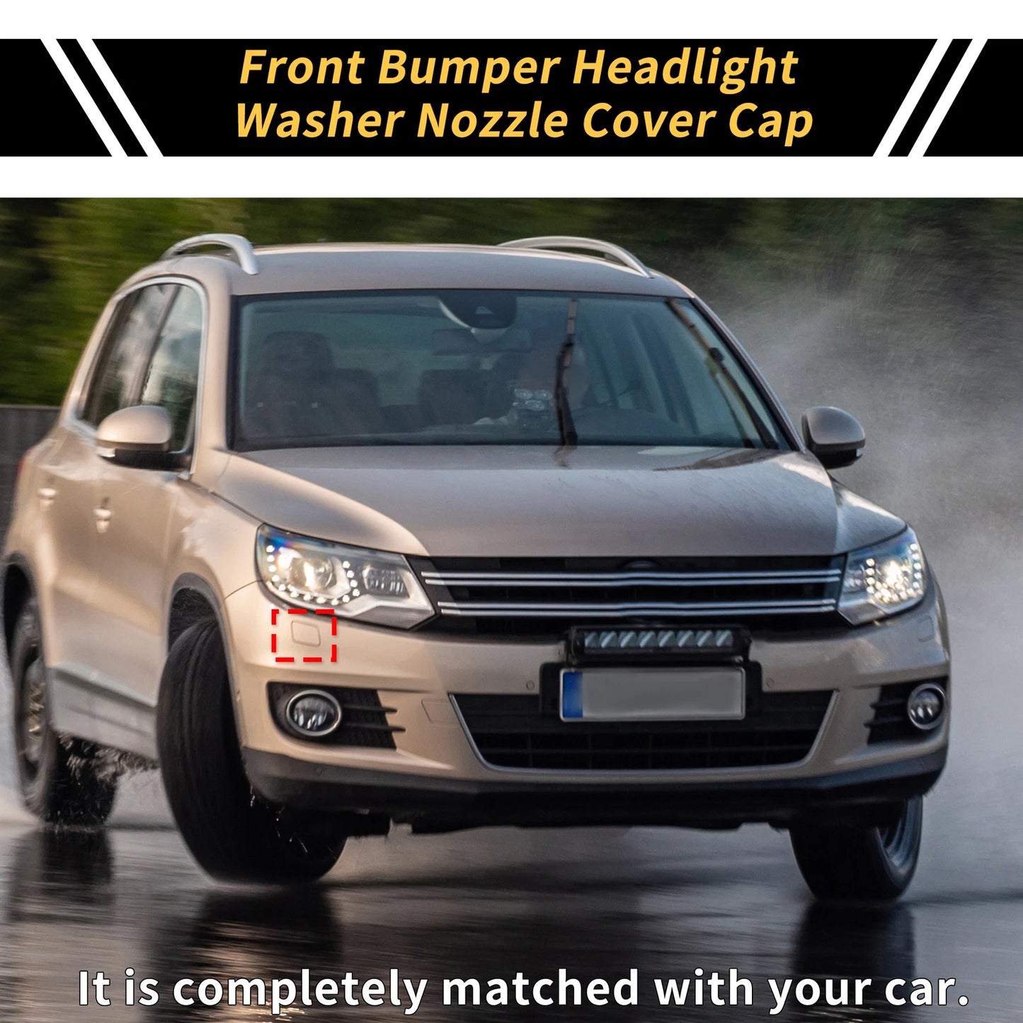 Right Bumper Headlight Washer Nozzle Cover Cap for VW Tiguan (2008–2011)