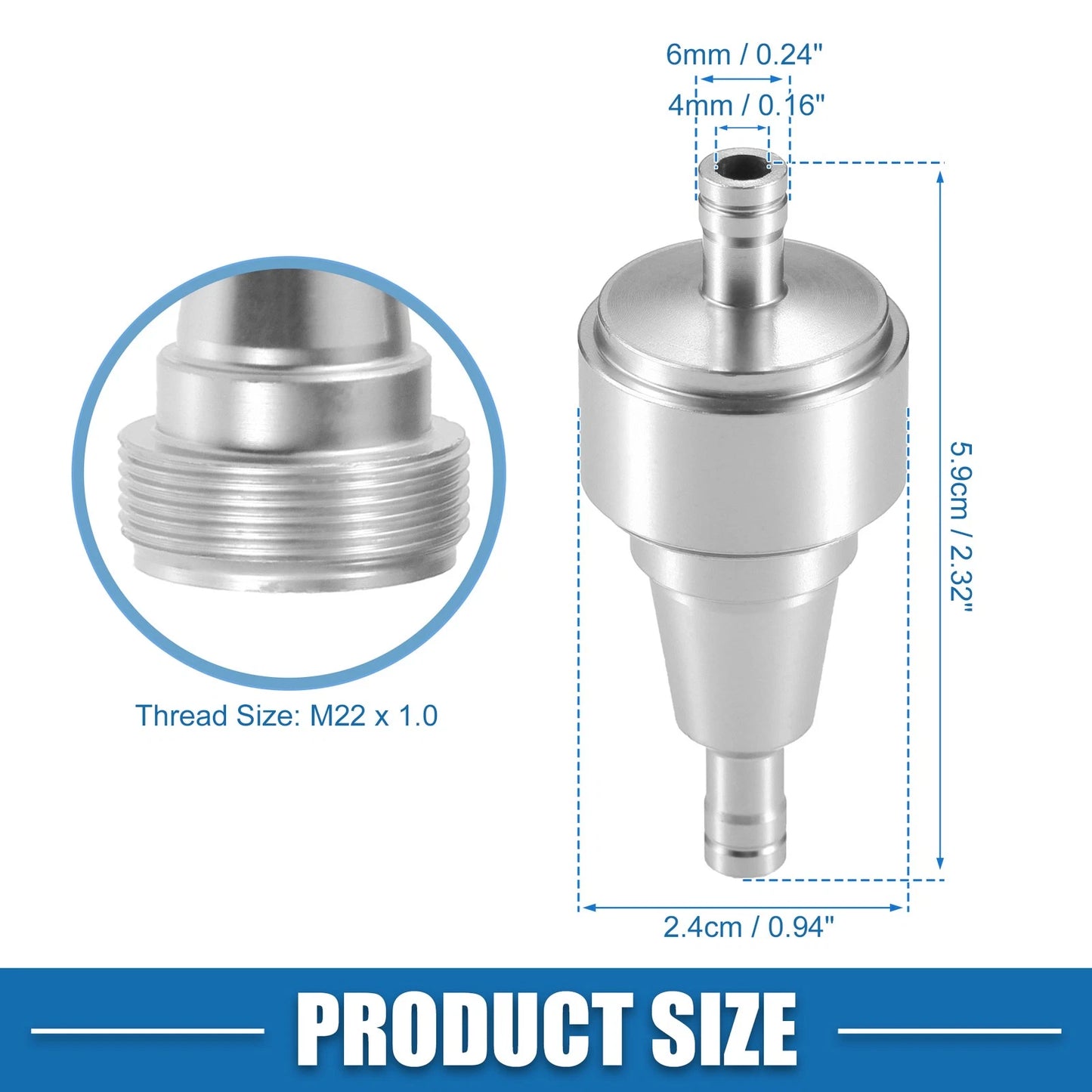Universal Gas Inline Fuel Filter 6mm OD for ATV (Universal)