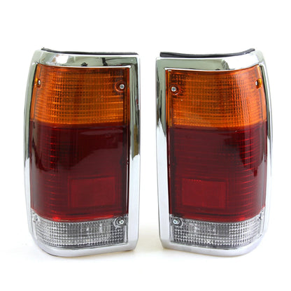 Tail Light Light  Set Chrome Edge for Mazda B2000 B2200 B2600 1985-1998