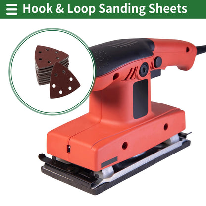 Set of 80 Mouse Sander Sandpaper 90x90mm 240 Grit Hook and Loop Pads