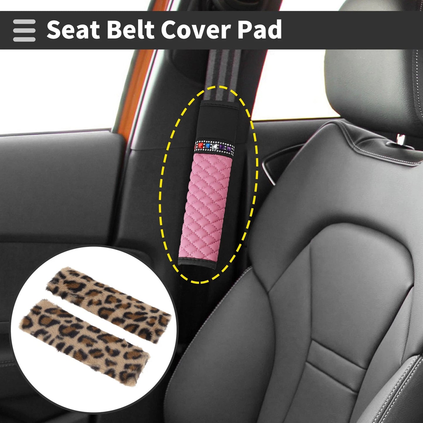 Seat Belt Cover Pad for Universal Fit (1 Pair)
