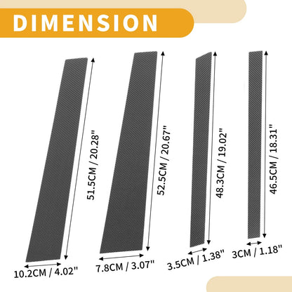 8 x Car Pillar Window Trim Covers for BMW X5 (2014-2018) Black Carbon Fiber