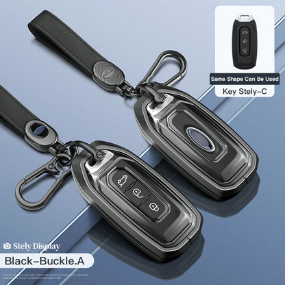 Aluminum Alloy TPU Black Key Case Cover for Ford
