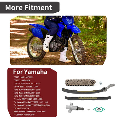 Cam Timing Chain & Guide Tensioner for Yamaha TTR225 TTR230 XT225 TW200 (2000–2023)