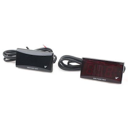 Mini LED Digital Voltmeter Gauge for Universal Vehicles - Red/Blue