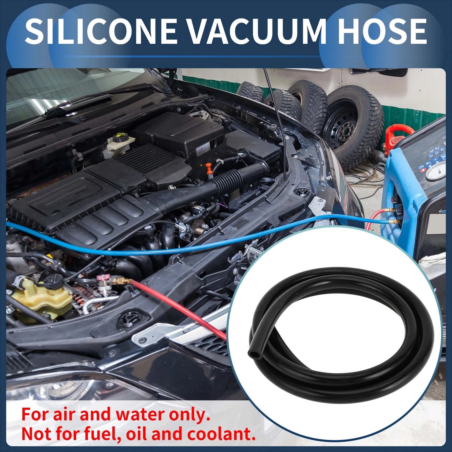 6.6FT 1/2" Silicone Vacuum Tubing Hose (Air & Water) - 12mm ID, 2.5mm Thick