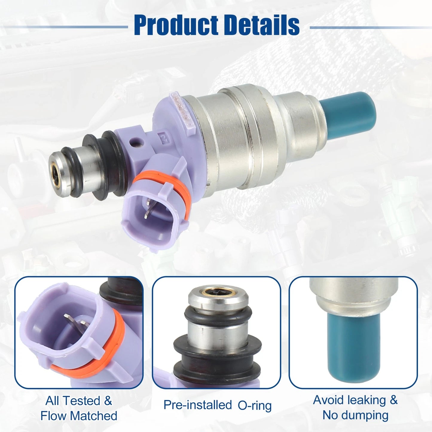 8 Pcs Fuel Injector Nozzle 23250-50010 for Lexus LS400 (1990–1993)