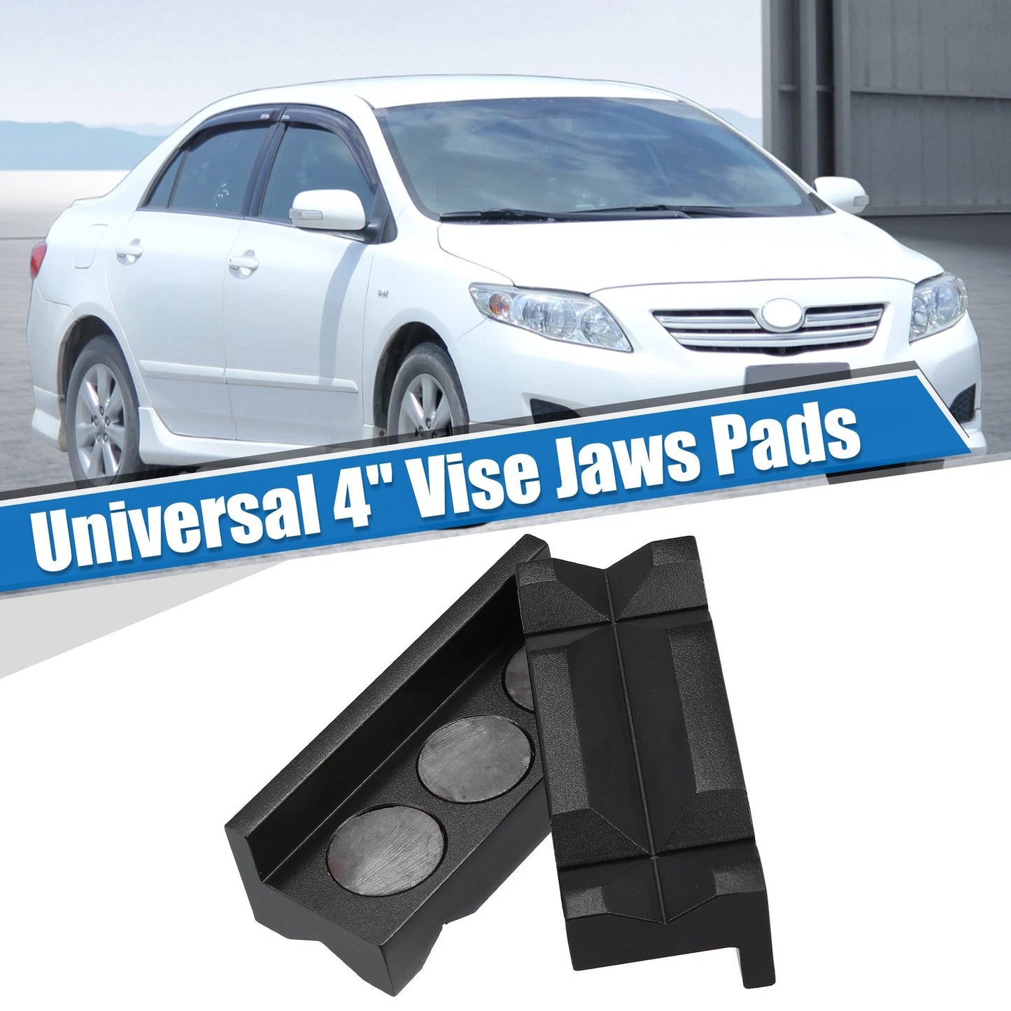 2X Aluminum Vise Jaws Pads for Car (Magnetic Reversible)