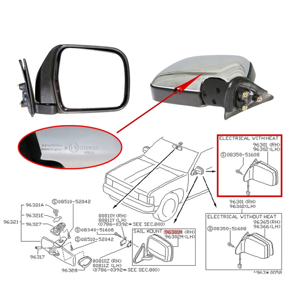 Chrome Door Mirrors for Toyota Hilux 5th Gen LN85 (1988–1997)