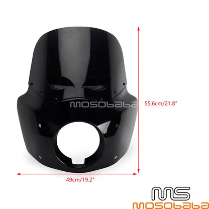 Matte Black Headlight Fairing w/ 12" Windshield for HD Softail Low Rider S (20-23)