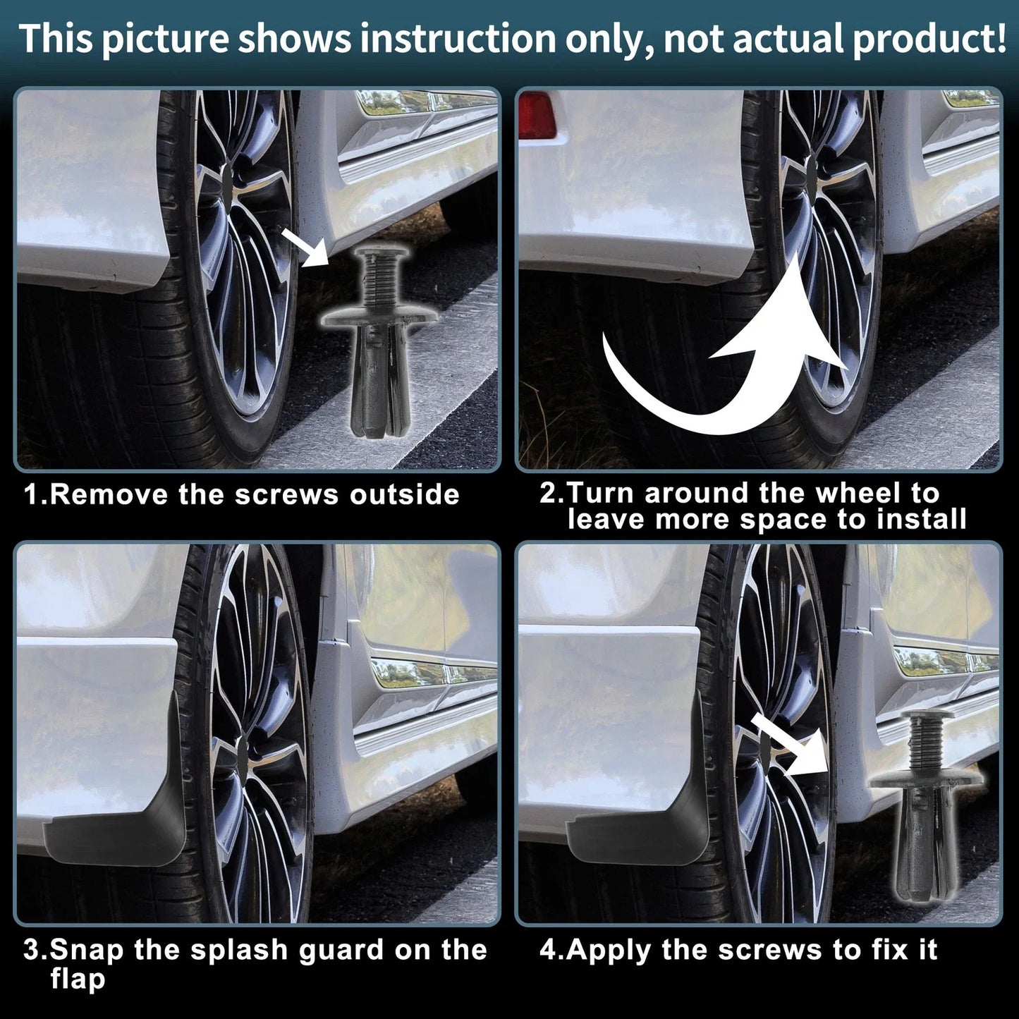 Mud Flaps Kit for Dodge Ram 1500 2019-2025 - Splash Guards, No-Drill