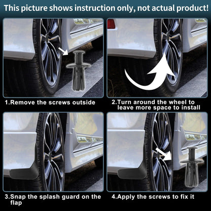 Mud Flaps Kit for Dodge Ram 1500 2019-2025 - Splash Guards, No-Drill