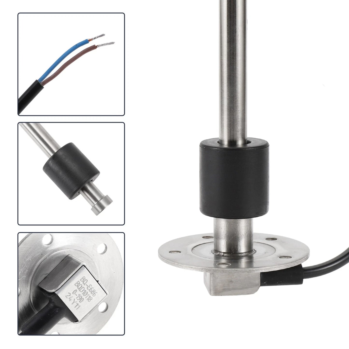 Fuel Sending Unit and Gauge Kit 0-190 Ohm 686mm for Boat Car
