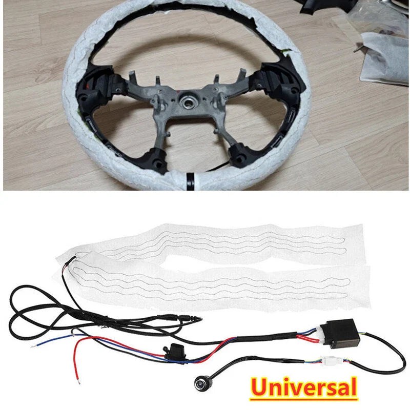 Heated Steering Wheel Cover 25in 6-Level for Universal