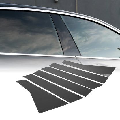 Set of 6 Car Pillar Window Trim Covers for Honda CR-V (2017–2022) Black Carbon Fiber