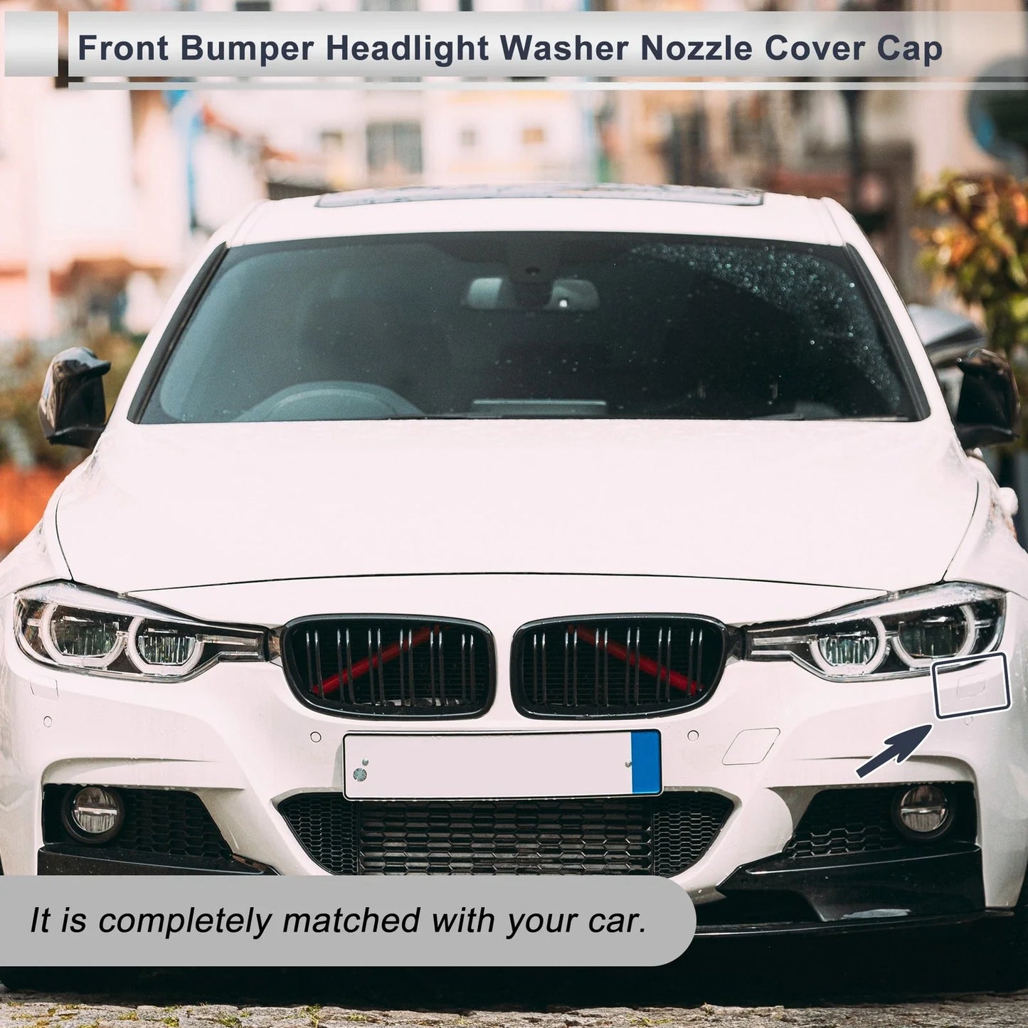 Right Front Bumper Headlight Washer Nozzle Cover Cap for BMW 320i Unpainted