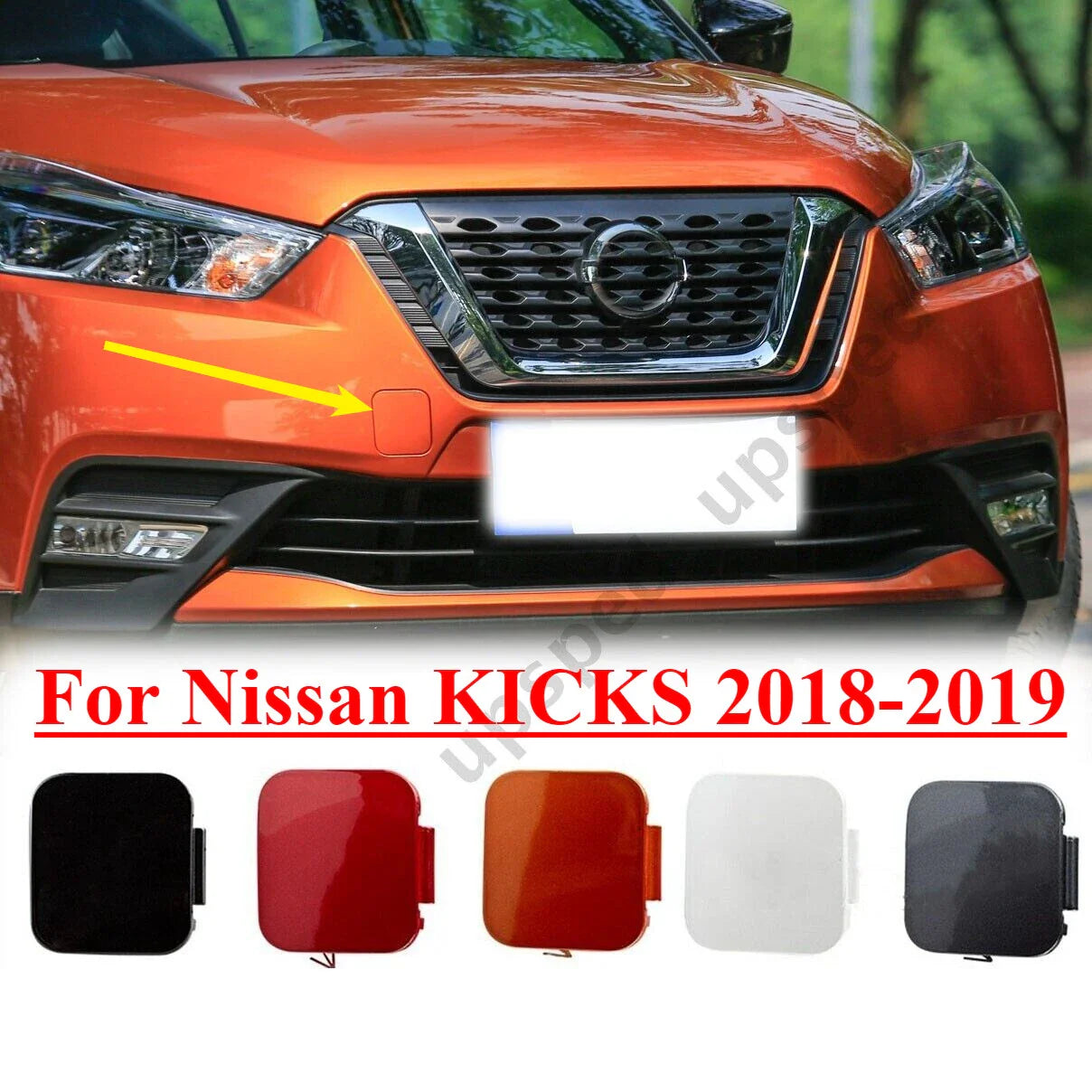 Front Bumper Tow Hook Eye Cover Cap for Nissan Kicks (2018–2019)