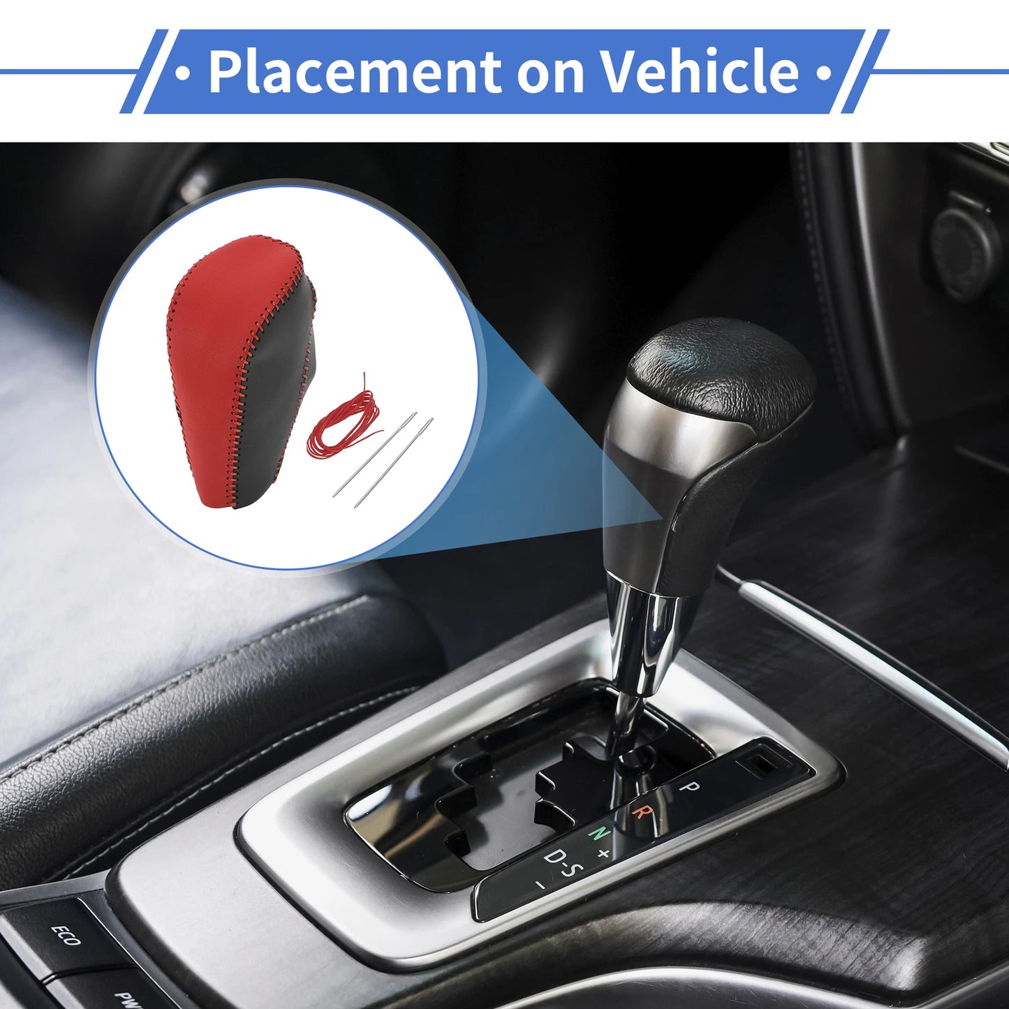 1 Pc Gear Shift Knob Cover for Chevrolet Cruze (2011–2015) Red Black
