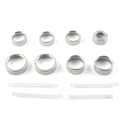 8x Air Conditioner Switch Knob Trim Silver for GMC Sierra (2014-2018)