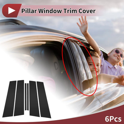 6 x Car Door Pillar Window Trims for Mercedes-Benz GLA (2015-2019) Black