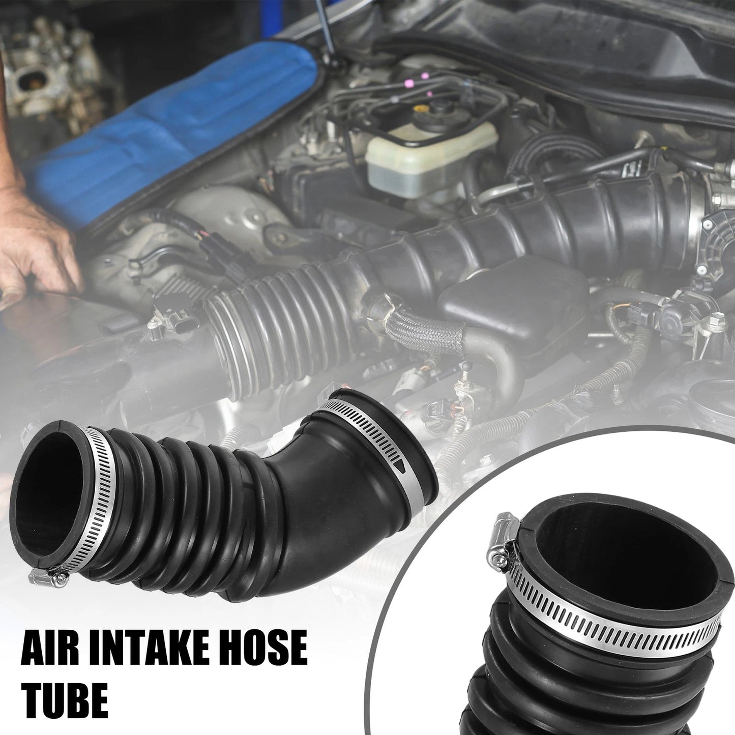 Air Cleaner Intake Hose Tube with Clamps for Toyota Pickup L4 2.4L (1989–1995)