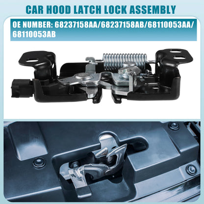 Hood Latch Lock Assembly No. 68237158AA/68237158AB for Jeep Cherokee (2014–2023)