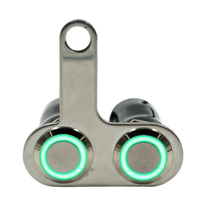 12V Green LED Motorcycle Switch for Handlebar Adjustable Mount Waterproof