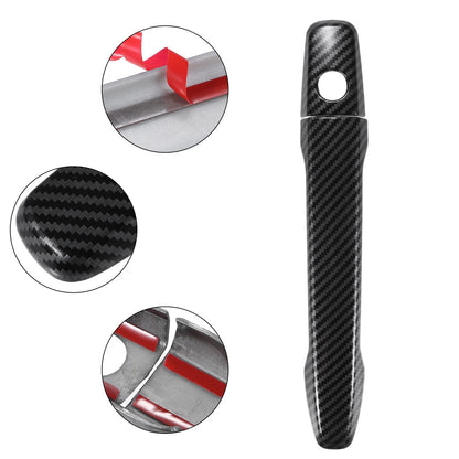 4Pcs Door Handle Cover for Mitsubishi (No Keyless Holes, Carbon Fiber)