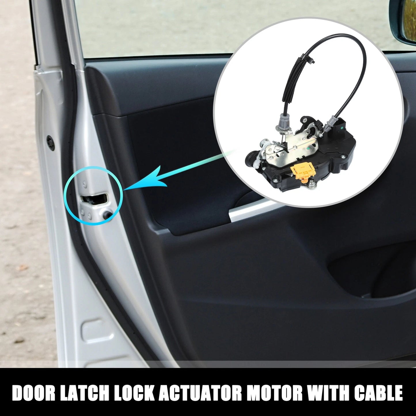 Rear Left Door Lock Actuator Motor with Cable for GMC Sierra 1500 (2007–2013)