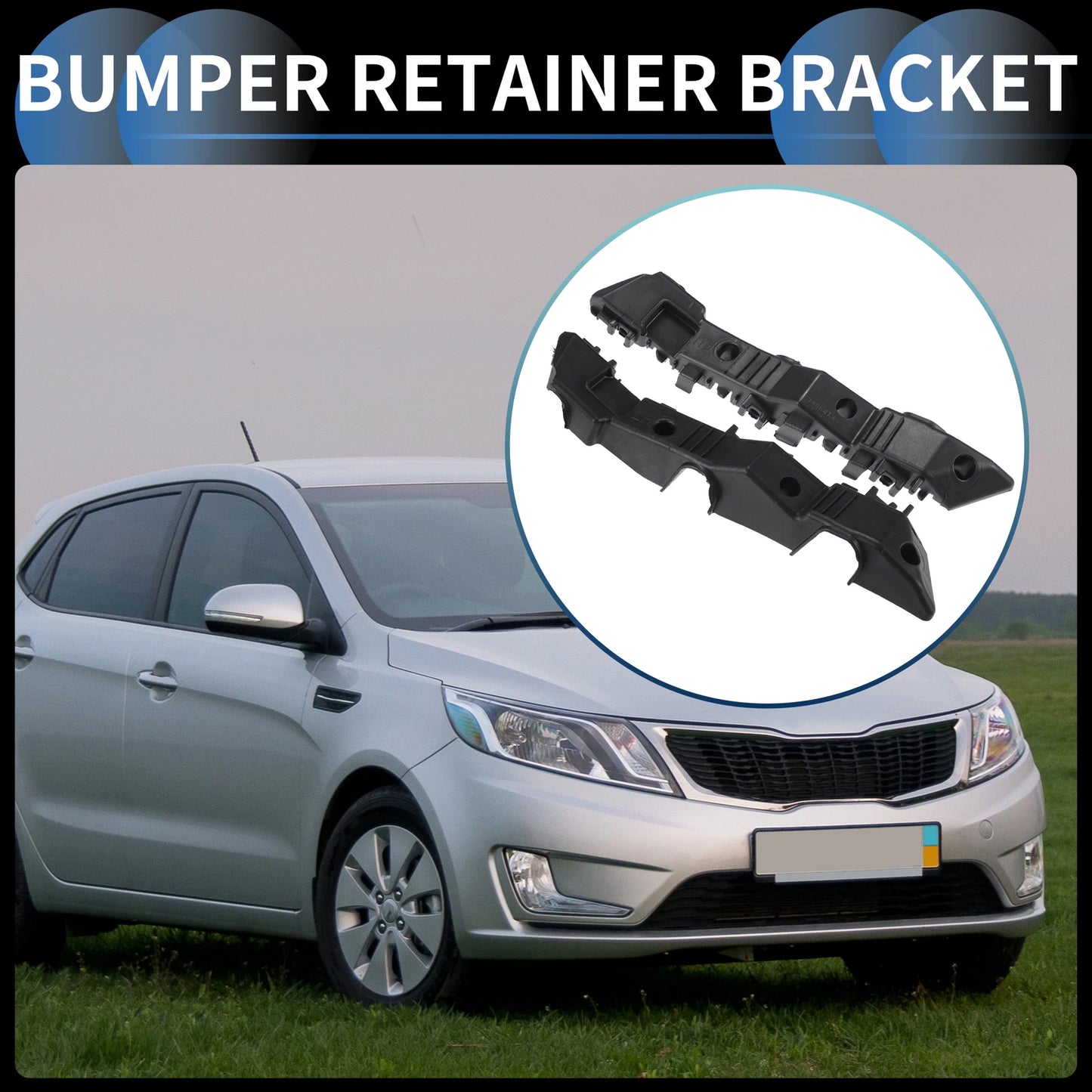 1 Pair Front Bumper Retainer Bracket No. 86513H9000 for Kia Rio (2018–2020)