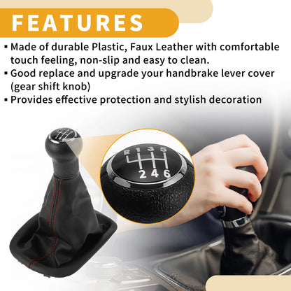 6 Speed Gear Shift Knob with Cover No. 3B0711113J for VW Passat B5.5 (1998–2004)
