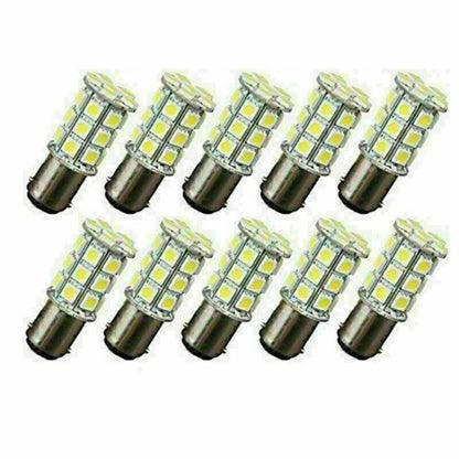 10 x CE BA15D 27SMD Red RV Marine Boat Trailer Light Bulbs