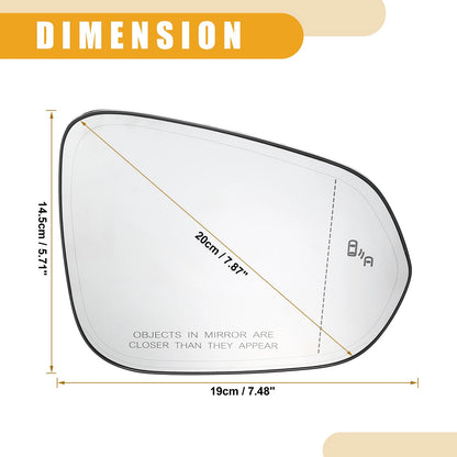 Right Side Rear View Mirror Glass No. 87931-0E250 for Lexus RX350 (2016–2022)