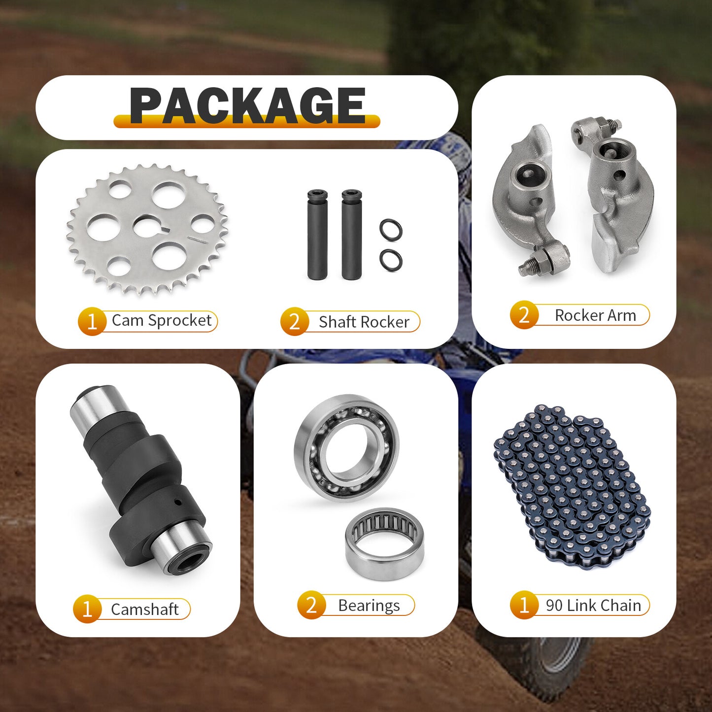 Camshaft & Cam Chain Gear Bearing Kit for Yamaha Warrior 350 (1990–2004)