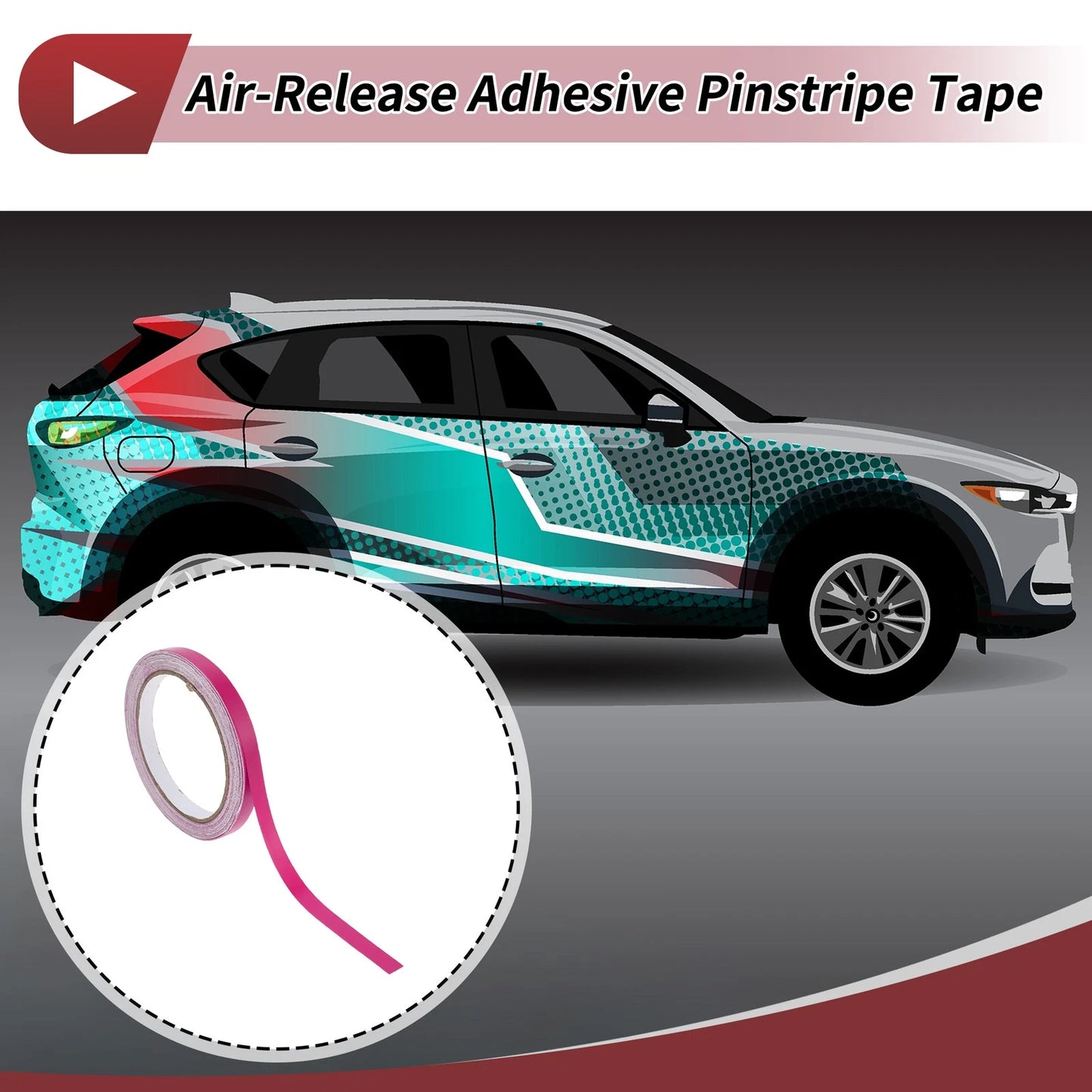 Pinstripe Tape 10mm x 10m for Car Motorcycle Boat Matte Rose Red