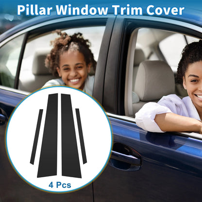 Set of 4 Door Pillar Window Trim for VW Jetta (2013–2015) Black