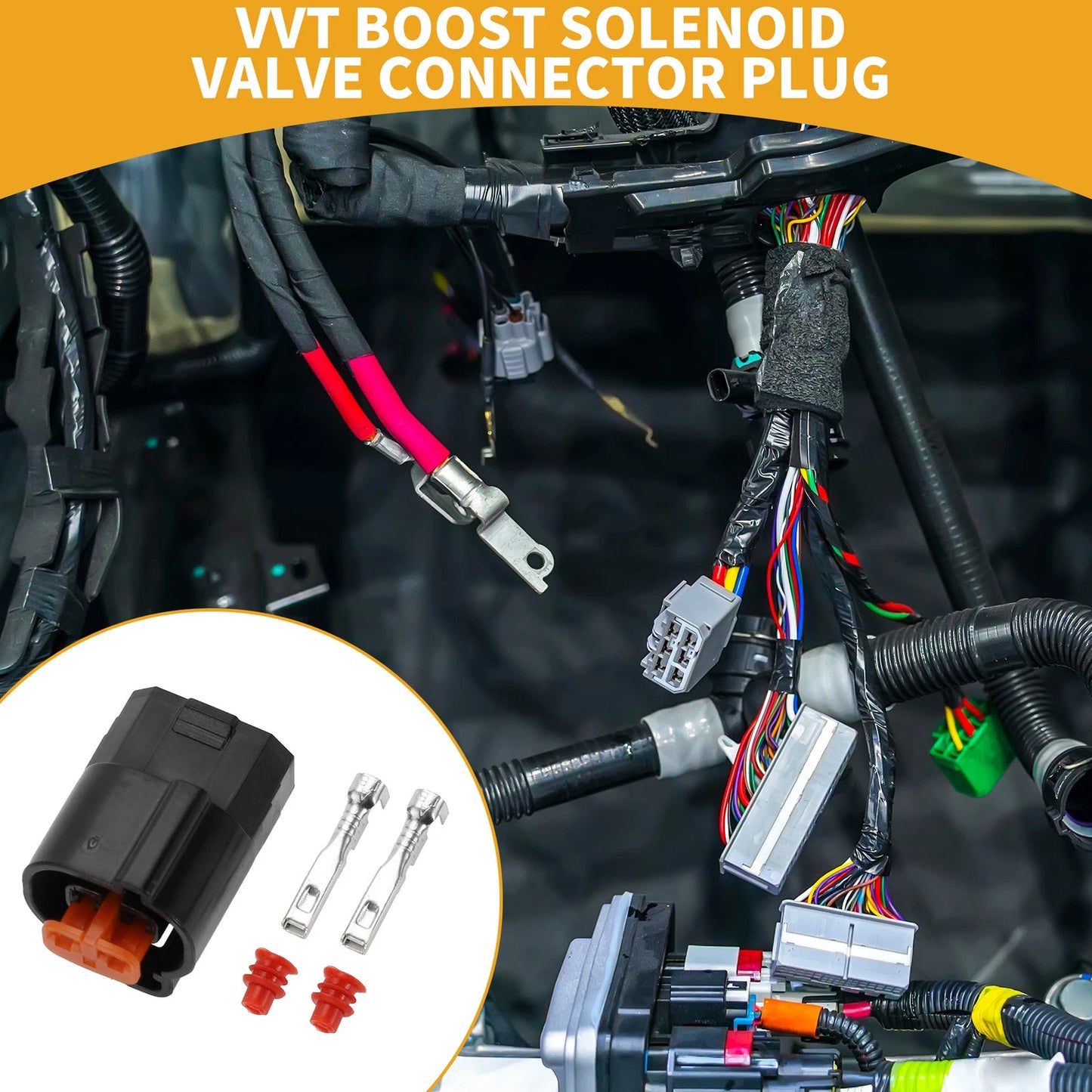 2 Pin VVT Boost Solenoid Valve Connector Plug for Suzuki Honda