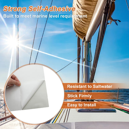 Self-Adhesive Boat Flooring Strip for Various Models (96" L x 23" W) Light Gray