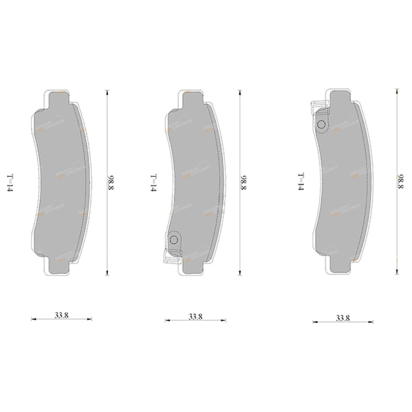 Set of Rear Disc Brake Pads for Nissan Pulsar N13 (1987–1991)