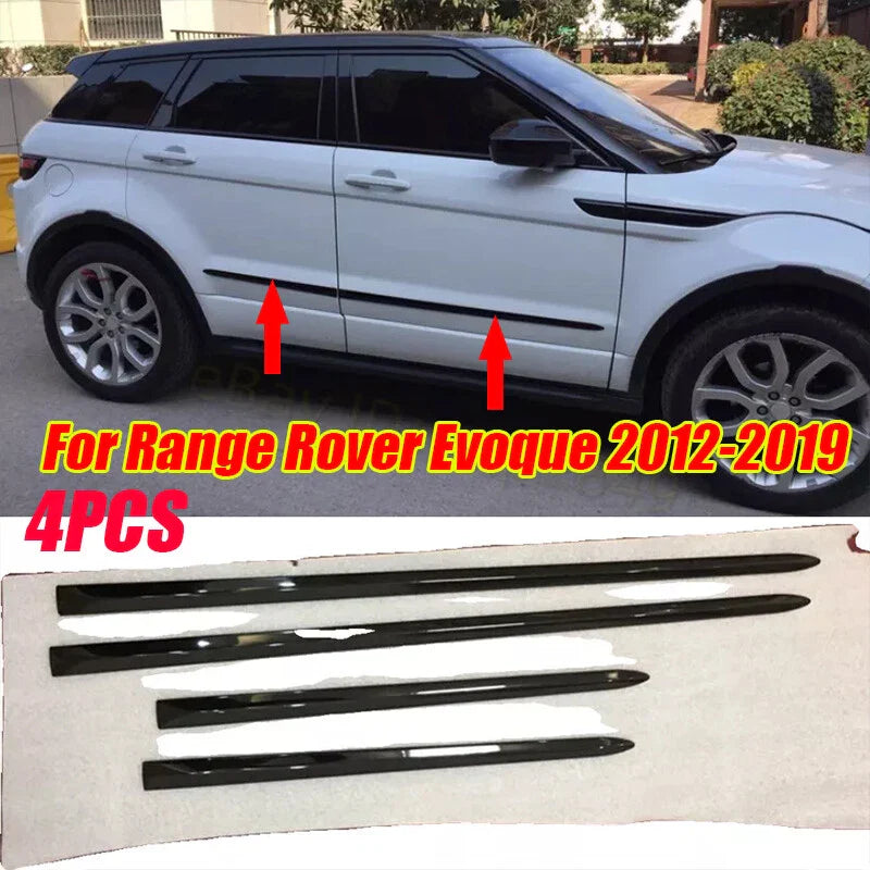 4x Black Side Door Molding Cover Trim for Range Rover Evoque (2012–2019)