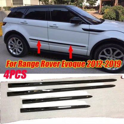 4x Black Side Door Molding Cover Trim for Range Rover Evoque (2012–2019)