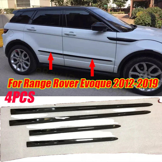4x Black Side Door Molding Cover Trim for Range Rover Evoque (2012–2019)