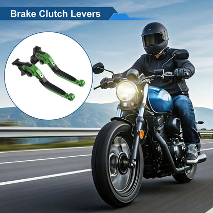 Adjustable Brake Clutch Lever for Kawasaki Vulcan S 650 (2015–2023) Green Black