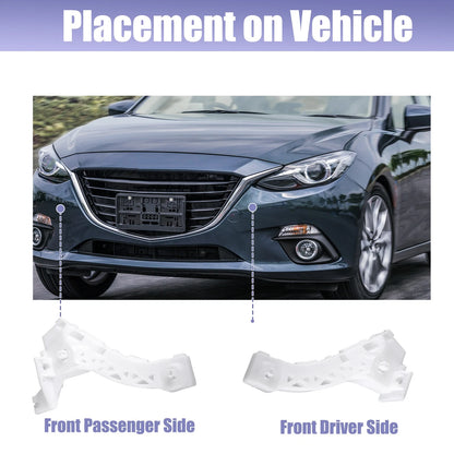 Set of 2 Front Bumper Mounting Support Brackets for Mazda 3 (2004–2006)
