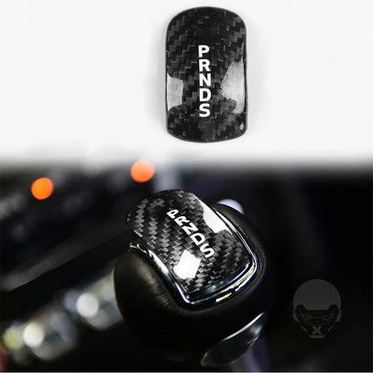 Black Carbon Fiber Gear Shift Knob Cover for Ford Mustang (2014-2018)