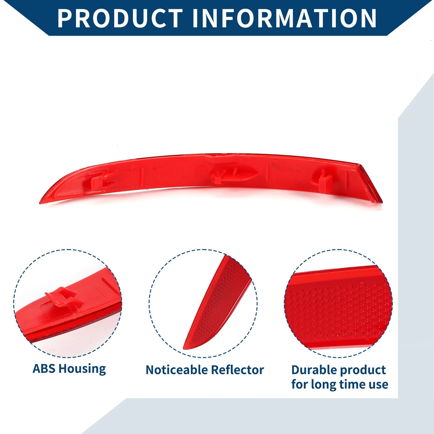 Bumper Reflector No. 63147318558 for BMW 535i GT (2014–2017) Red Right