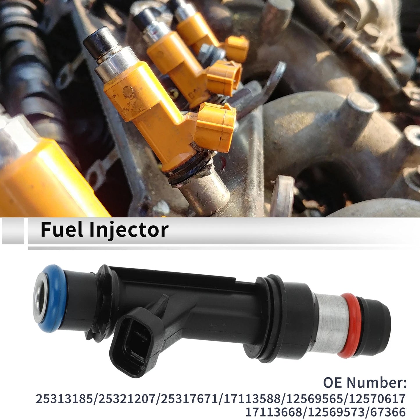 Fuel Injector No. 25313185 for Chevrolet Trailblazer (2002–2007) 1 Pc Black