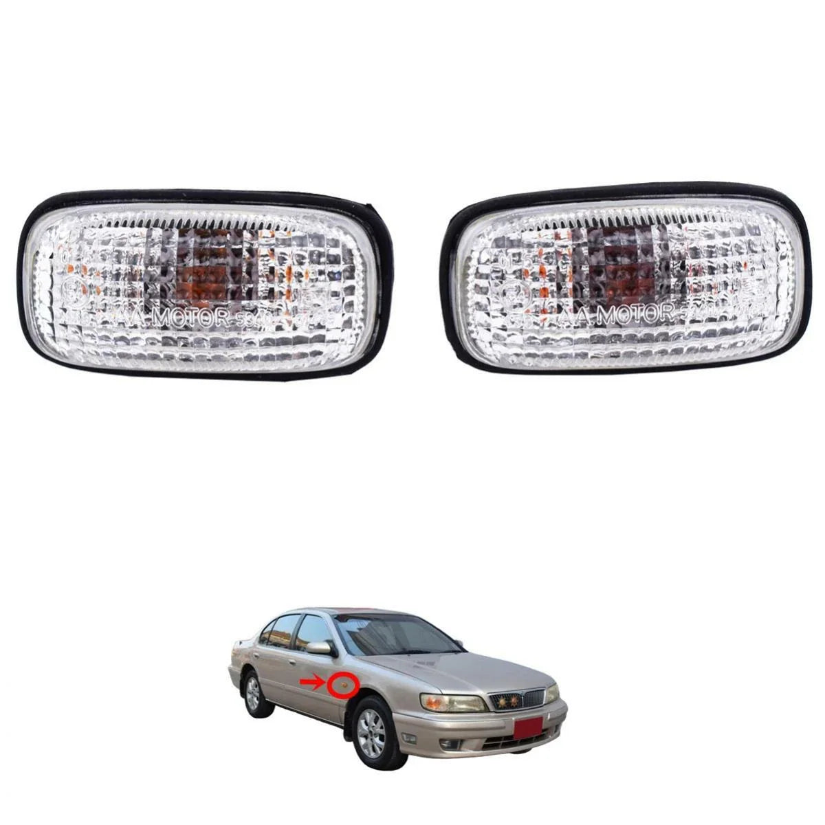 Pair Side Marker Light Fits Nissan Cefiro Maxima 30J Infinity A32 1994-1998 D10